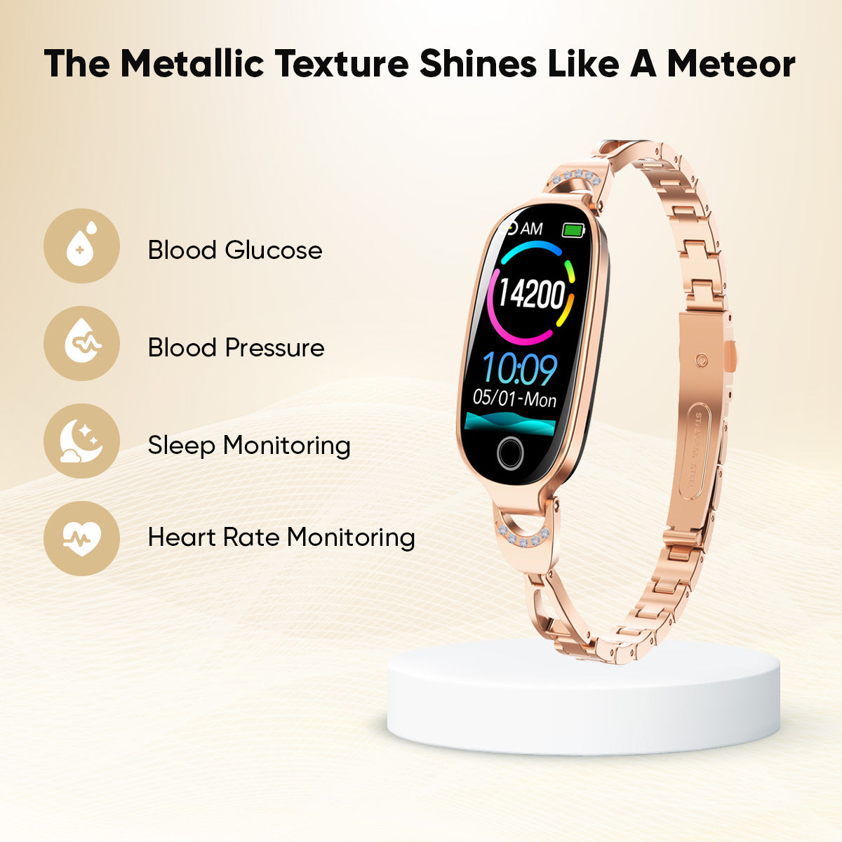 Fitsera Smartwatch — GlucoSense & Cycle Reminder